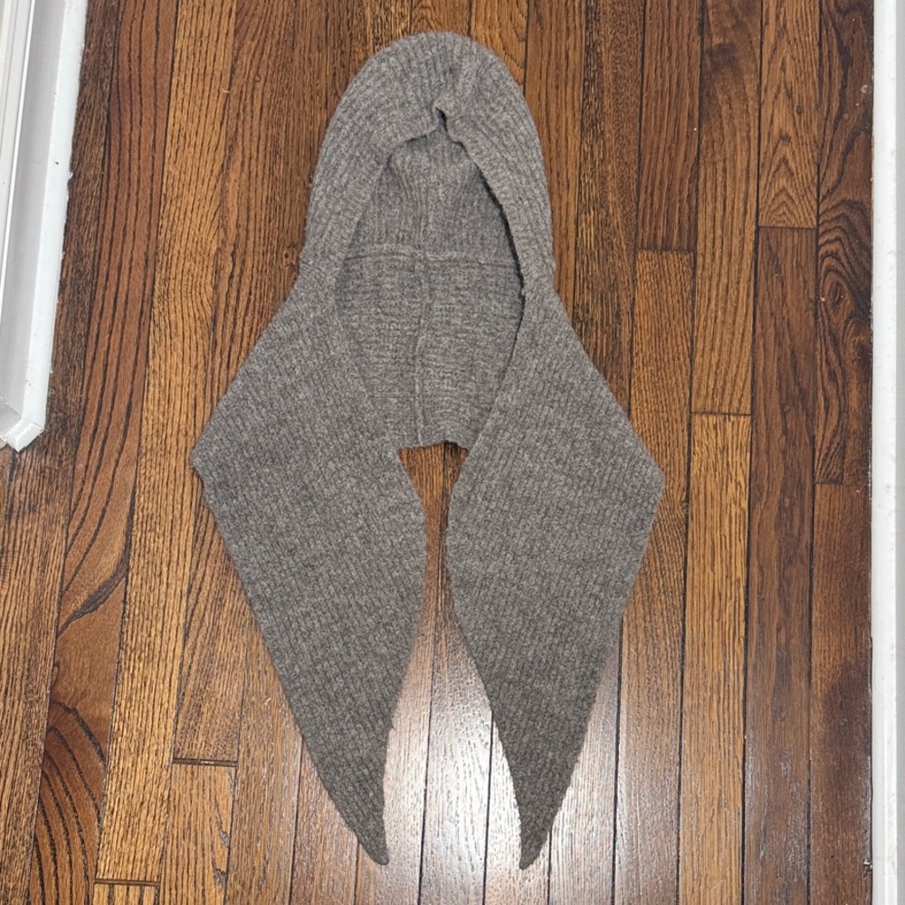 Paloma Wool Gray Knit Scarf w Hood
